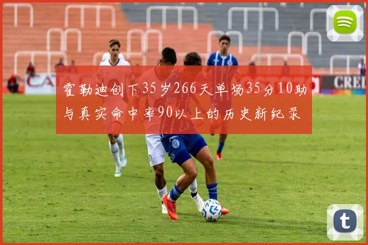 霍勒迪创下35岁266天单场35分10助与真实命中率90以上的历史新纪录